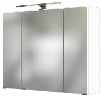 Held Möbel Spiegelschrank Kornel 3 Türen, LED-Beleuchtung, Weiß, 80cm (Kornel)