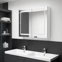 Led-spiegelschrank F&uuml;rs Bad Gl&auml;nzend Wei&szlig; 80x12x68 Cm - Vidaxl