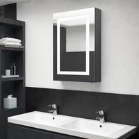 Vidaxl Led Bathroom Mirror Cabinet Shining Grey 50x13x70 Cm