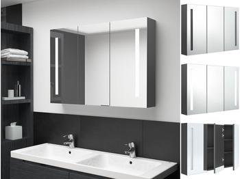 vidaXL LED-Bad-Spiegelschrank 89x14x62 cm Grau