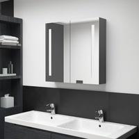 vidaXL LED-Bad-Spiegelschrank Grau 62x14x60 cm