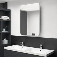 vidaXL LED-Bad-Spiegelschrank Betongrau 60x11x80 cm