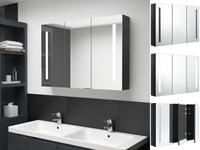 vidaXL LED-Spiegelschrank f&uuml;rs Bad 89x14x62 cm Gl&auml;nzend Schwarz