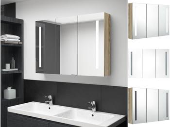 vidaXL LED-Bad-Spiegelschrank 89x14x62 cm Eiche-Optik