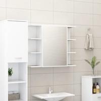 vidaXL Bad-Spiegelschrank Wei&szlig; 80x20,5x64 cm Holzwerkstoff