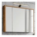 Lomadox Badezimmer-Spiegelschrank mit Beleuchtung 100 cm breit Eiche Dekor, B/H/T ca. 100/75-80/16