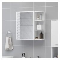 vidaXL Bad-Spiegelschrank Wei&szlig; 62,5x20,5x64 cm Holzwerkstoff