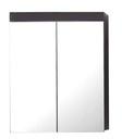 Lomadox Spiegelschrank mit 2 Türen in Grau Hochglanz, B/H/T: ca. 60/77/17 cm grau