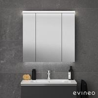 Evineo ineo7 Spiegelschrank mit Beleuchtung, mit 3 Türen, BEA045MI