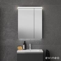 Evineo ineo7 Spiegelschrank mit Beleuchtung, mit 2 Türen, BEA044MI