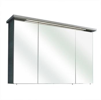 Lomadox Badezimmer Spiegelschrank ALINA-66 in Graphit Struktur quer Nachb. - B/H/T: 115/72/20cm