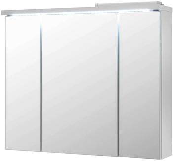 Livetastic Spiegelschrank Glas 3 F&auml;cher 80x69x20cm
