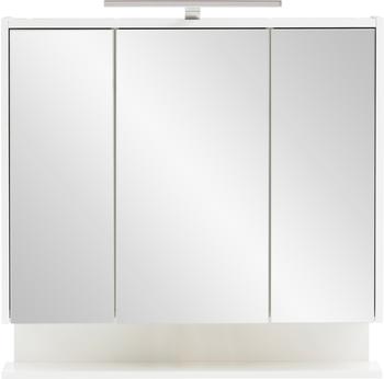 M&ouml;belpartner SCHILDMEYER Spiegelschrank &raquo;Flag&laquo;, HxT: 71,4 x 16 cm, 3-t&uuml;rig, wei&szlig; gl&auml;nzend - weiss weiss