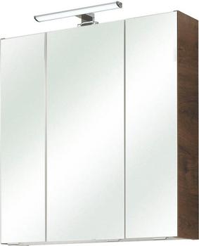 PELIPAL Spiegelschrank Quickset Breite 65 cm, 3-türig, LED-Beleuchtung, Schalter-/Steckdosenbox, Türdämpfer beige