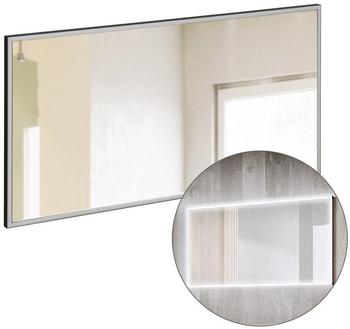 Lomadox Badspiegel MATERA-56, Badezimmer LED Spiegel 120 cm matt schwarz, B/H/T ca. 123/68/3 cm