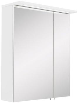 Lomadox Spiegelschrank Bad in Weiß Hochglanz mit LED-Beleuchtung, B/H/T: 60/72,3/24 cm