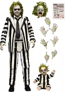 NECA Beetlejuice Beetlejuice Actionfigur 7 Scale Ultimate Striped Suit Beetlejuice 18 cm
