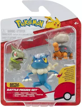 Jazwares Pok&eacute;mon 3-figure pack Torkoal Axew Croagunk