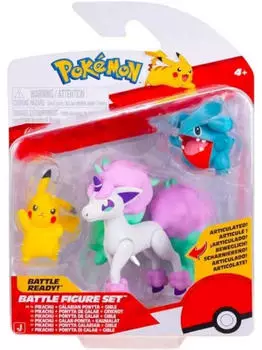 Pok&eacute;mon Battle Figure 3er-Pack Pikachu & Gible und Galarian Ponyta