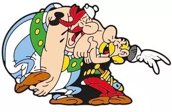 Plastoy PLA55006 Asterix und Obelix lachend Magnet