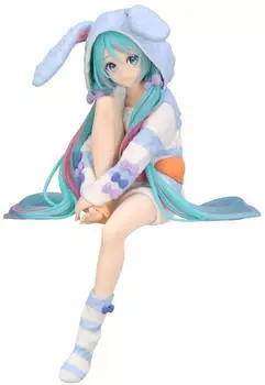 heo GmbH Hatsune Miku Noodle Stopper PVC Statue Hatsune Miku Rabbit Ear Hood Pajama Blue Color Ver. 14 cm