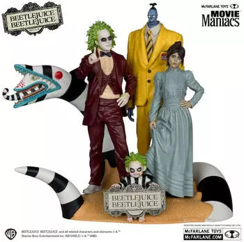 McFarlane Toys Beetlejuice Beetlejuice Movie Maniacs PVC Statuen 4er-Pack 15 cm