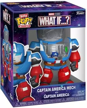 Funko POP! - What If - Captain America w/Mech Bitty Pop! Bot