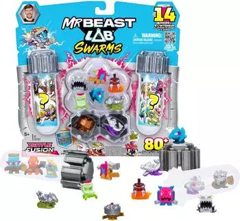 Moose Toys Swarms Battle Fusion Series Mega Lab Pack, 14 Micro Beasts (24876)