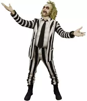NECA Beetlejuice 1988 Sprechende Actionfigur Gestreifter Anzug 1/4 (57318)