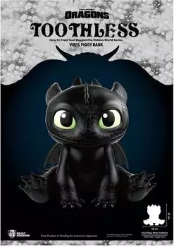 Beast Kingdom Toys Toothless Vinyl-Spardose, 30cm (How to Train Your Dragon)
