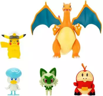 Pok&eacute;mon Horizons Battle Figure 5er-Pack (Captain Pikachu, Sprigatito)