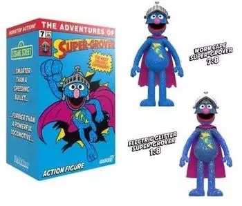 super7 Sesamstraße ReAction Figur Super Grover (W/Chase)