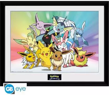 ABYstyle Pok&eacute;mon Eevee Evolution gerahmtes Poster (30x40cm)