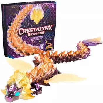 Spin Master CrystaLynx Dragon Aurora Scales Solaris, 60cm bewegliche Sammelfigur (6077523)