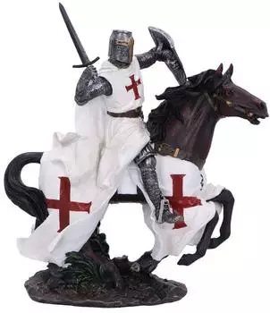 Rarewaves Take To Your Steed - Mittelalterliche Templer-Ritter-Figur, Kunstharz