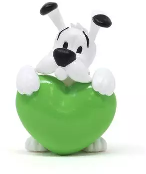 Plastoy Idefix mit gr&uuml;nem Herz, PVC-Figur 4,5cm (60337)