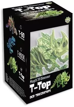 Triton-X T-Top der Triceratops 3D Metallic Dino, 23cm