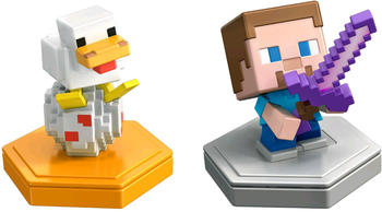 Mattel Minecraft Earth Boost Mini-Figuren 2er-Pack Attacking Steve und Spawning Chicken (GKT42)