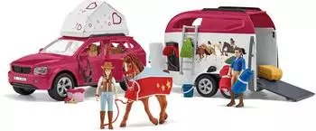 Schleich Abenteuer mit Auto und Pferdeanhänger (42535)