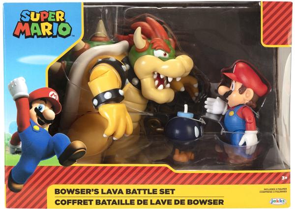 Jakks Pacific Mario vs. Bowser Lava Battle 3er-Pack 6-15 cm (JPA64512)