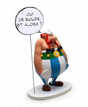Plastoy Obelix mit Sprechblase: OUI JE BOUDE? ET ALORS