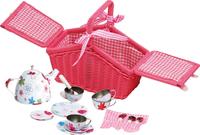 Small Foot Picknick-Korb Rosa mit Geschirr, 18 St&uuml;ck