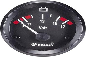 EQUUS 842060 Kfz Einbauinstrument Voltmeter Messbereich 9 - 17V Standart Gelb, Rot, Grün 52mm