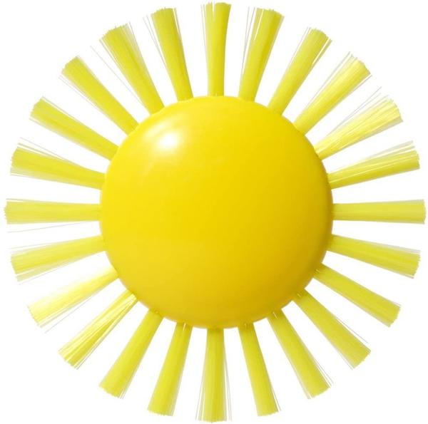 Carletto Moluk 2843070 - Pluï Brush Sunny Bürste, Spielbürste, Wasserspielzeug, 9 cm, gelb