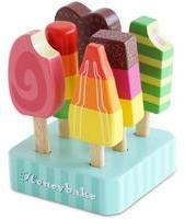 Le Toy Van – Pädagogisches Rollenspiel Honeybake Eis am Stiel aus Holz für  Kinder | 6-teilig – Tolles Geschenk für Mädchen & Jungen – Ideal für Kinder