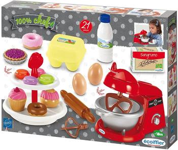 Ecoiffier kleine Konditorei 21-teiliges Spielset mit Küchenmaschine, Eier, Donut, Etagere, usw., ideal für Kinderküche, für Kinder ab 18 Monaten