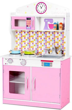 Costway Kinder-Küchenset Holz 57 x 28 x 95,5 cm rosa (HW58832)