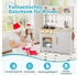 Costway Holz Kinderküche mit Mikrowelle, Herd, Spüle & Backofen weiß