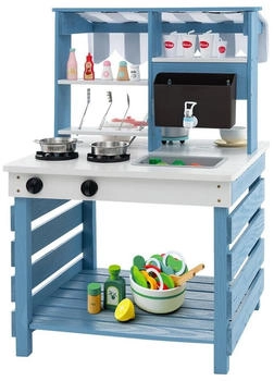 Costway Matschk&uuml;che mit Wasserfunktion blau