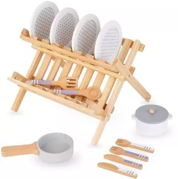 Mamabrum Wooden Kitchen Accessories with Pot Rack